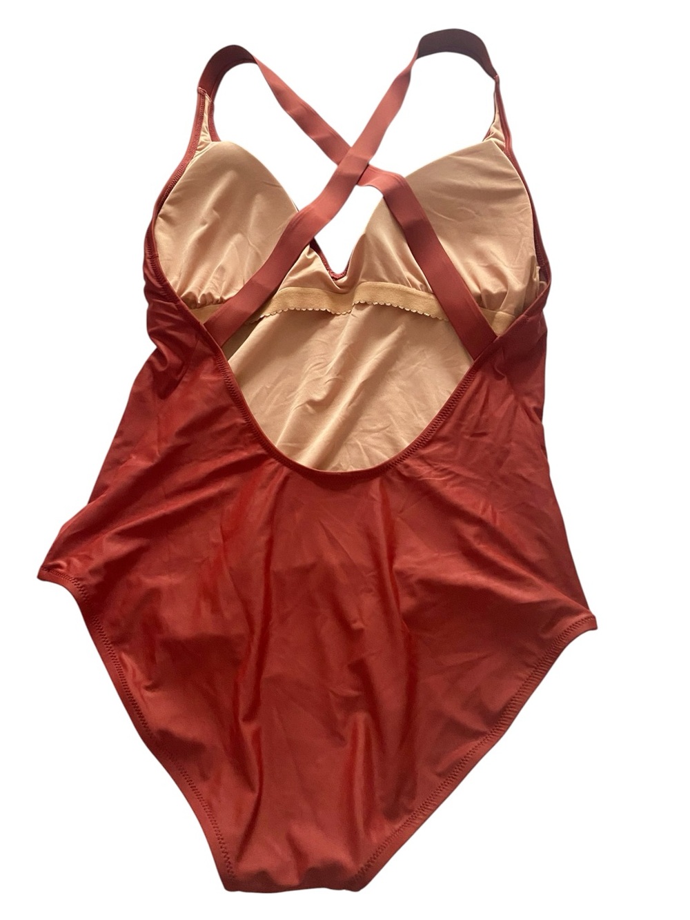 J.Crew DD Plunge Cross-Back One-Piece Swimsuit in Rust Women’s Size 14 - Picture 5 of 9